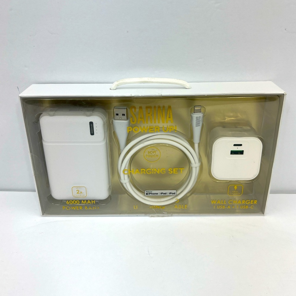 SARINA POWER UP, CHARGING SET, MADE FOR iPhone, iPad, iPod, 6000 MAH POWER BANK